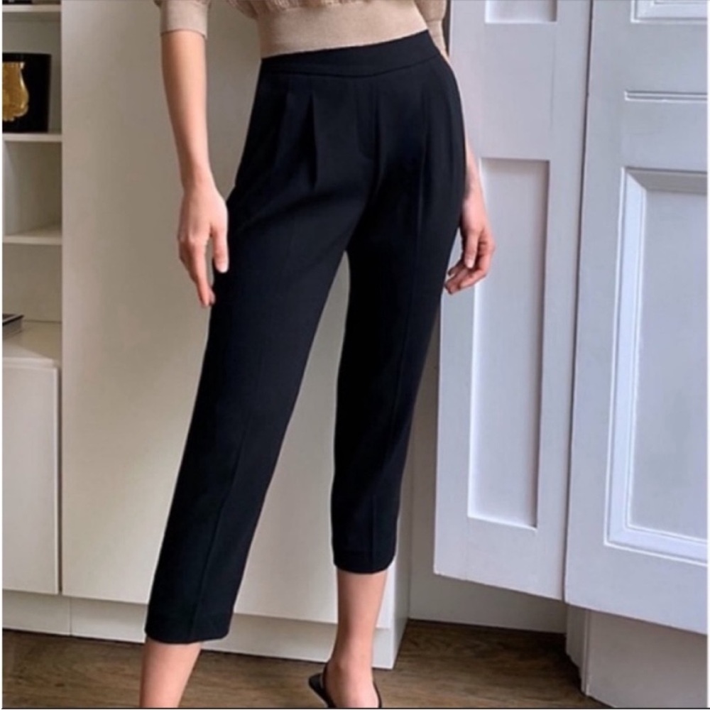 Aritzia Babaton Cohen Pant Black Cropped Trousers Pull On